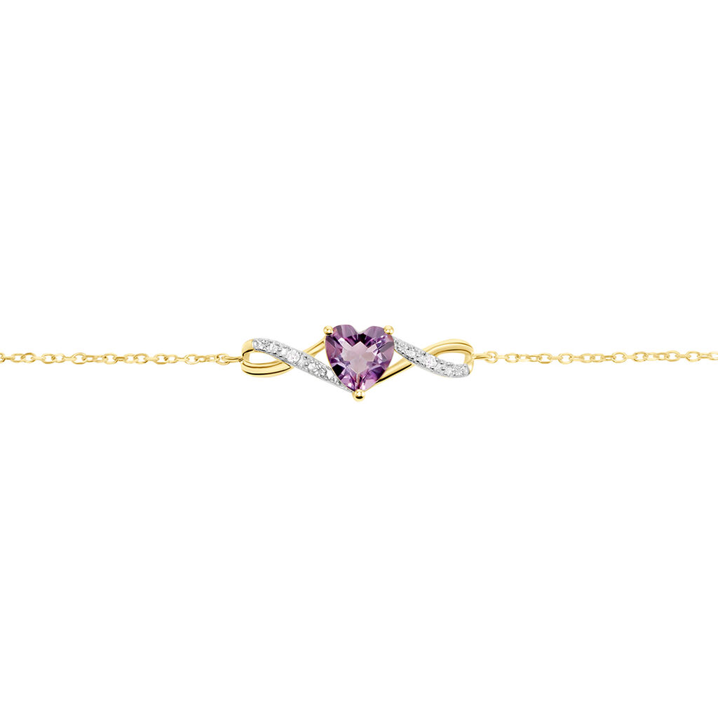 Bracelet Clothilde Or Jaune Améthyste Oxyde De Zirconium