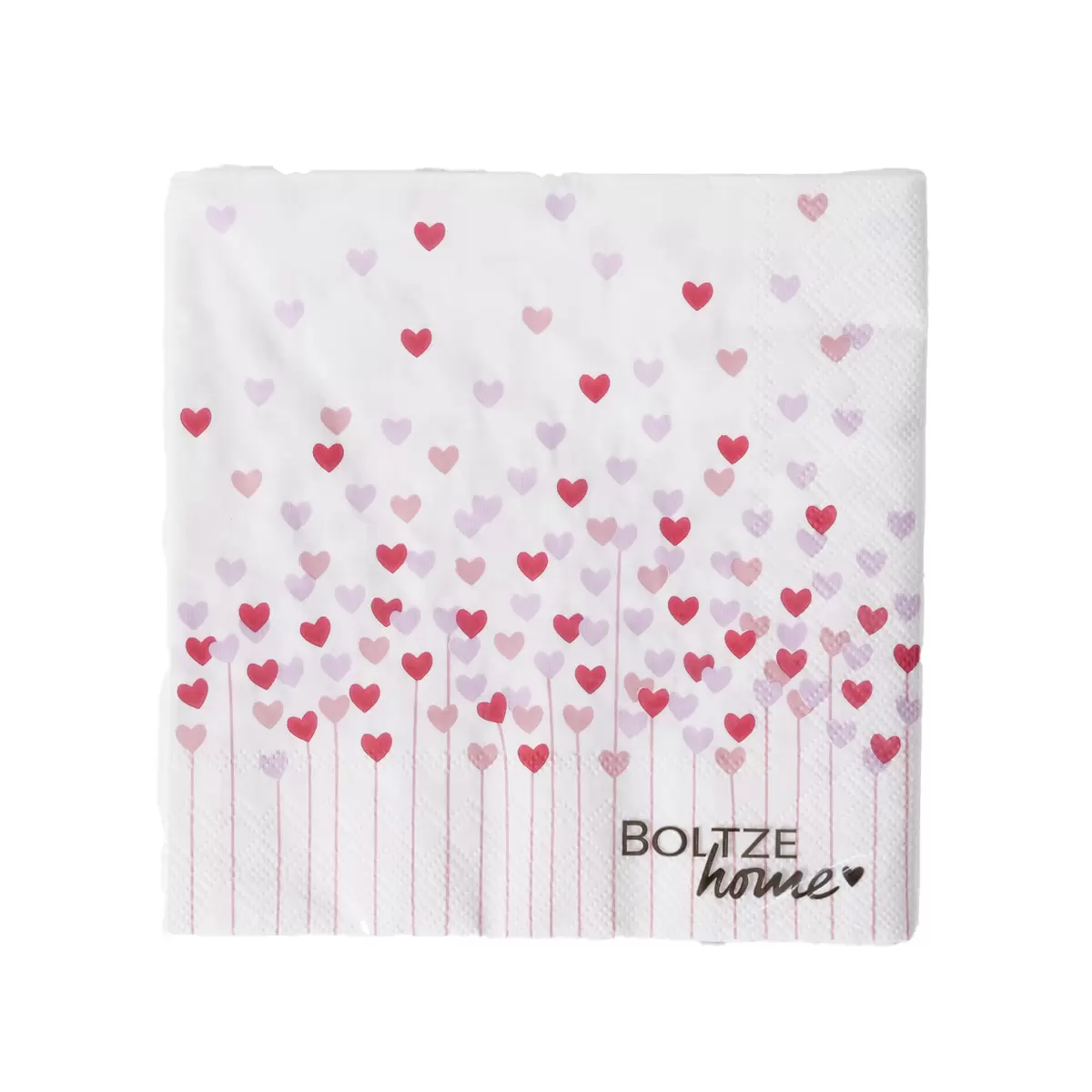 Servietten Herz Sherine rosa,rot,weiss