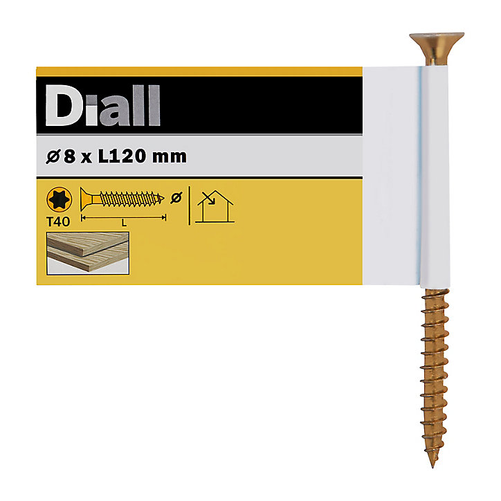 Vis à bois torx zinguée jaune 8x120 mm - 1 pièce