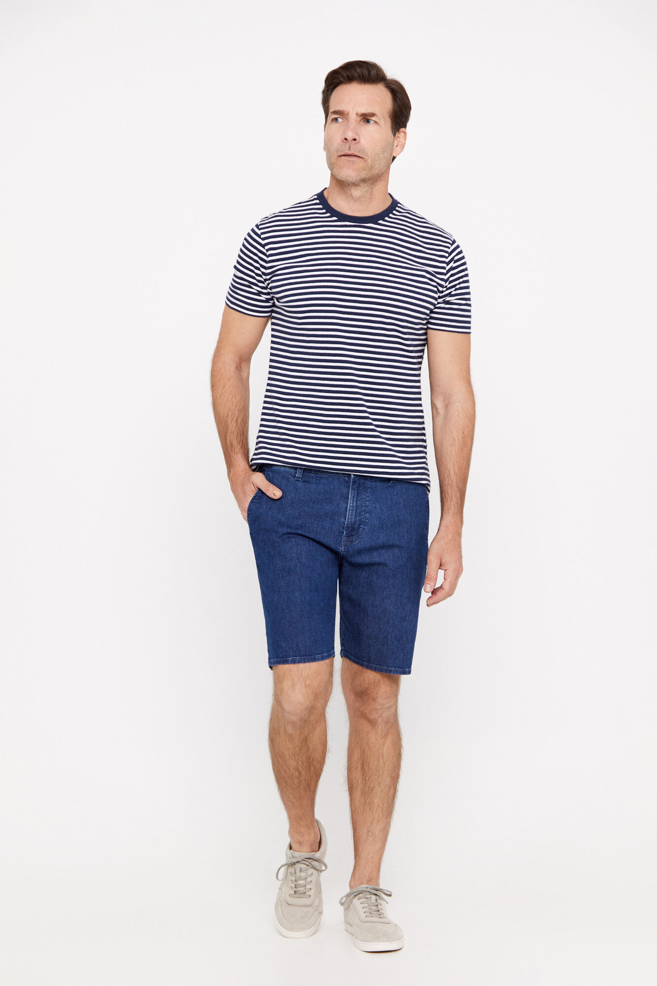 Bermuda jeans escura - Azul