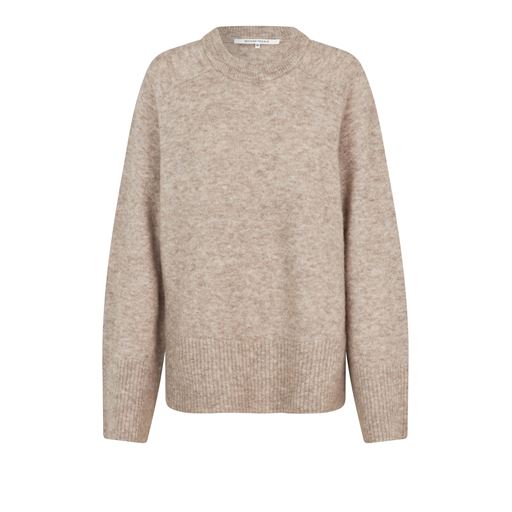 Second Female Roy Knit Raglan Striktrøje, Beige Melange, M
