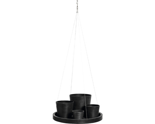 Ecopots hangende onderzetter, kunststof, Ø 36 cm, H 3 cm, donkergrijs
