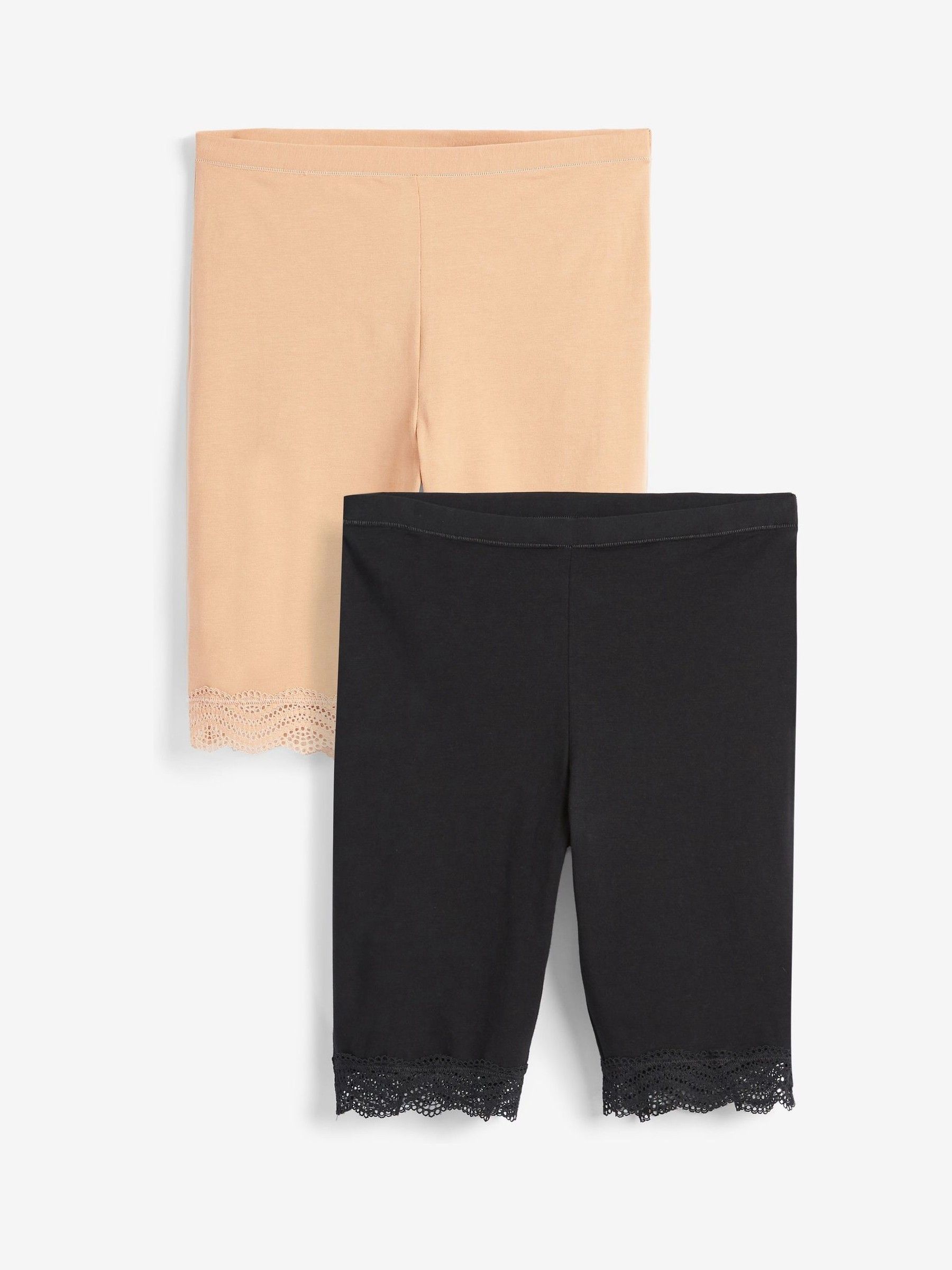 Zwart/pastelroze huidskleur - Verpakking van 2 shorts tegen schuren