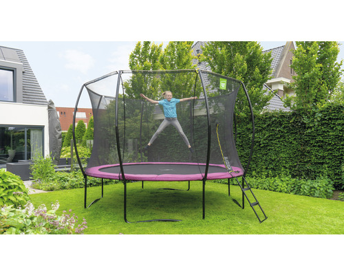 EXIT Silhouette trampoline met veiligheidsnet Ø 305 cm roze