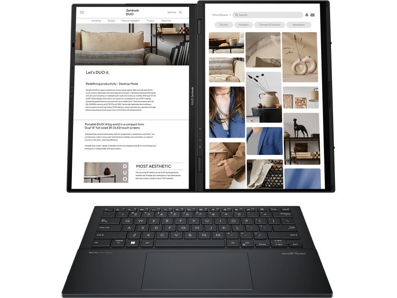 ASUS Zenbook Duo OLED (UX8406CA-PZ961W) Laptop mit zwei Displays und abnehmbarer Tastatur