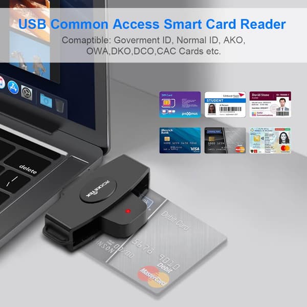 NÖRDIC USB-C Smartkort og SIM-kortleser ISO7816 ID-kort EMV Kredittkort