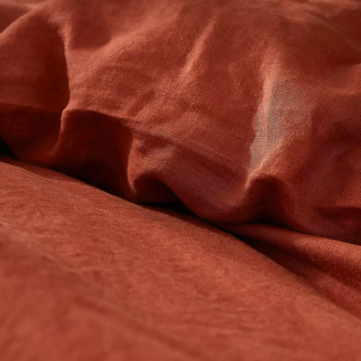 Housse de couette lin lavé (260 x 240 cm) Louise Terracotta