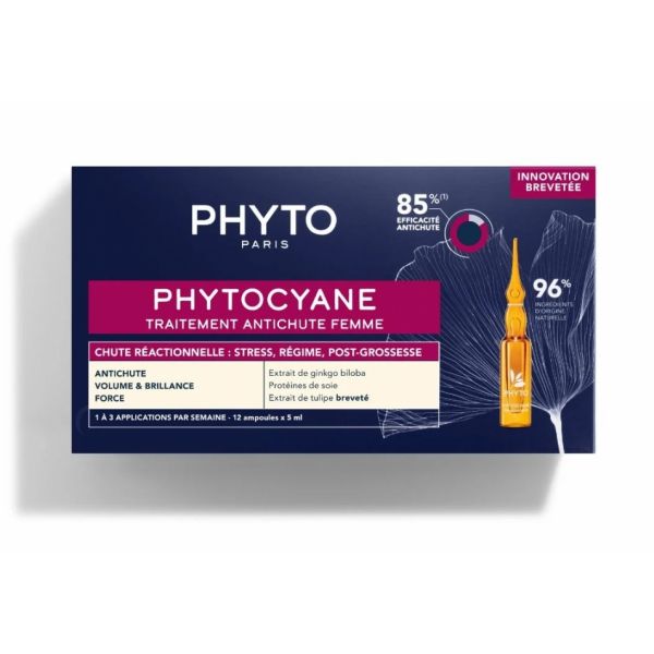 Phyto Phytocyane Antiqueda Reacional Woman 5ml x 12 Ampolas