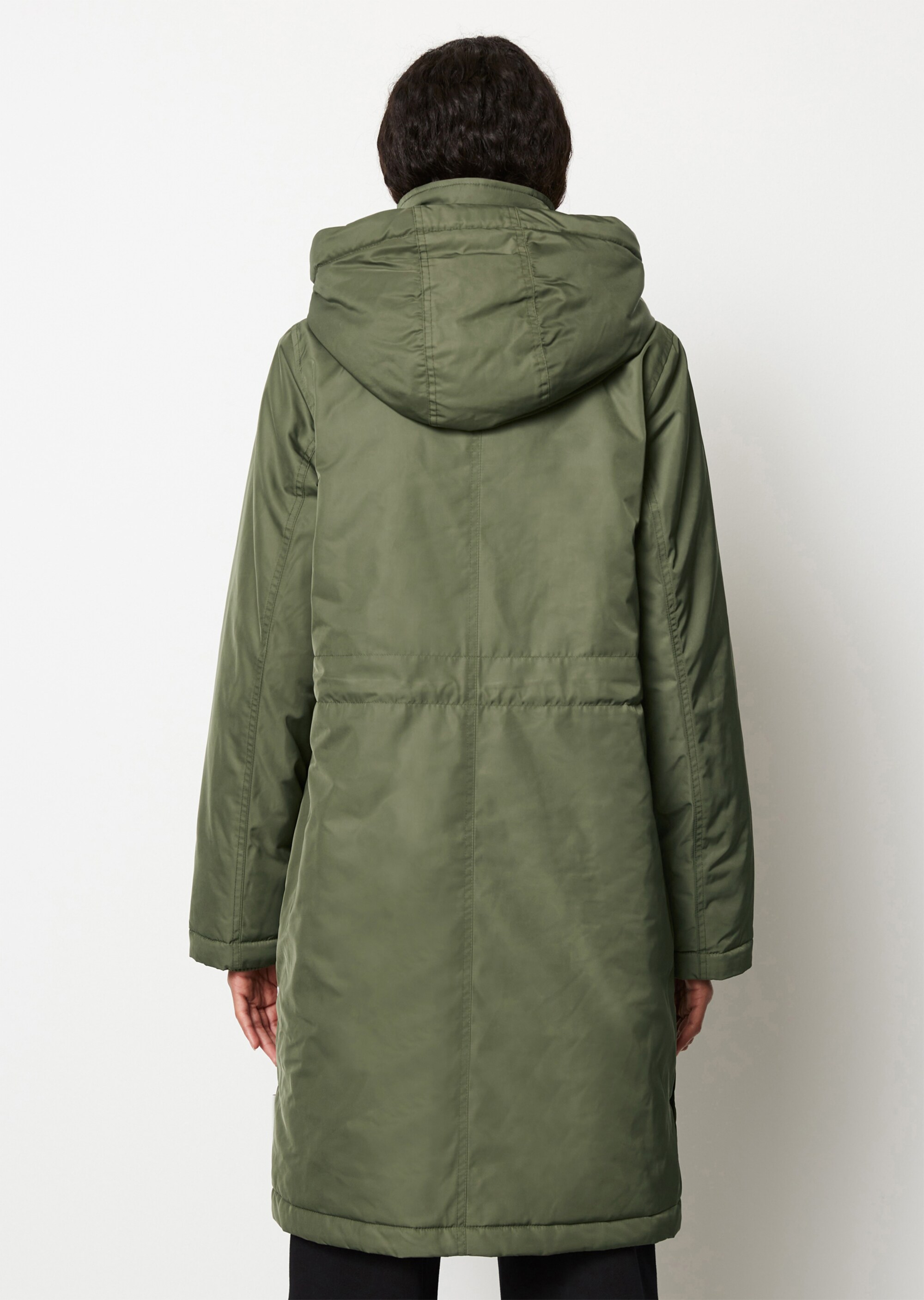 Parka mit abnehmbarer Kapuze fittedaus recyceltem Polyester-Twill