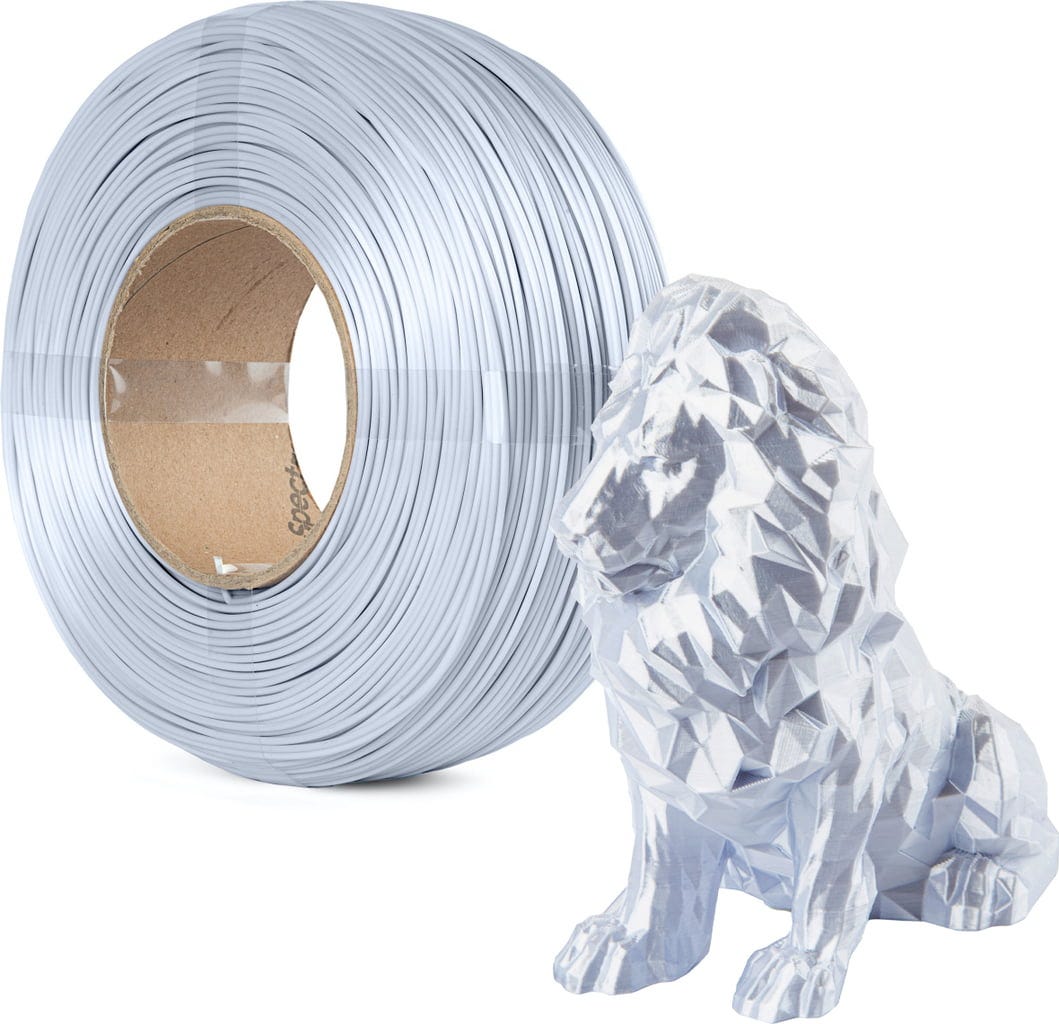 Spectrum  ReFill PLA Silk Aluminium Silver, 1,75 mm / 1000 g    Refill PLA mit Silk Effekt in Aluminium Silver