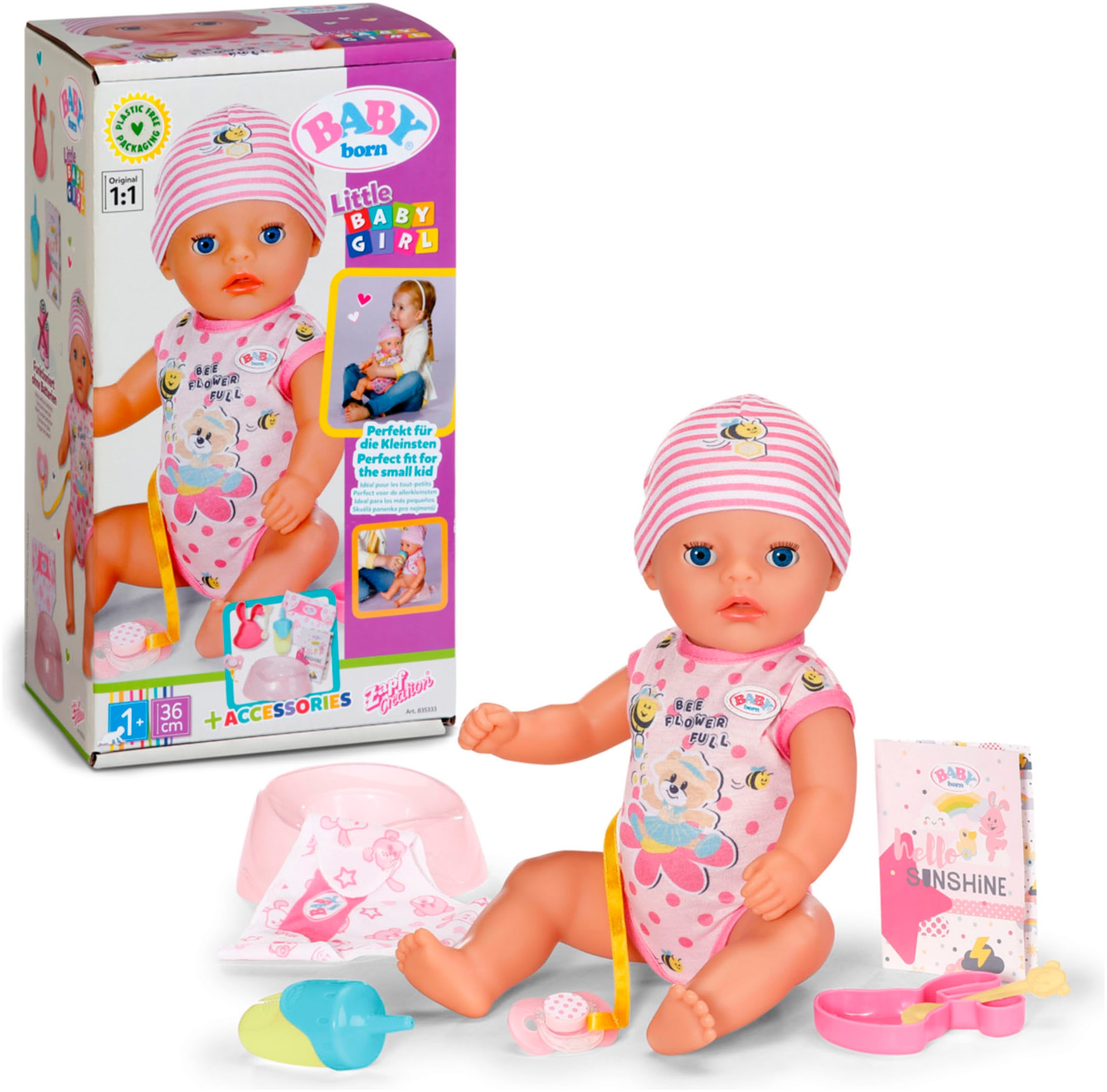 Baby Born Babypuppe »Little Baby Girl, Lena, 36 cm« mit 7 Funktionen