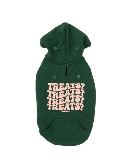Fuzzyard Treats Hoodie Donkergroen - Hondenkleding