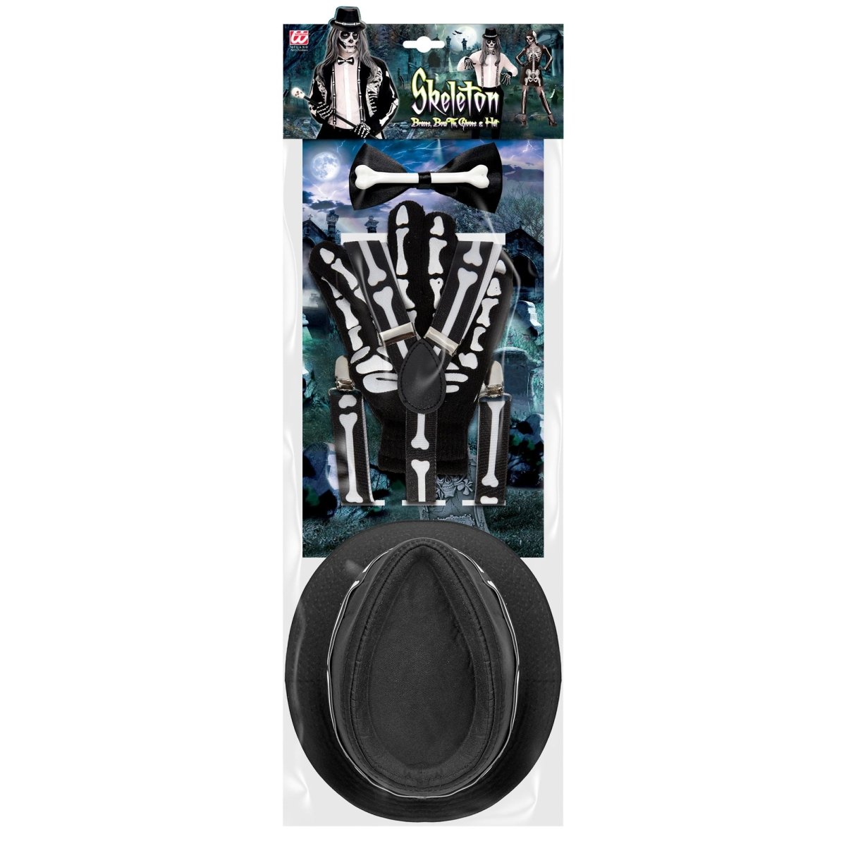 Halloween Accessoireset Skelet 4 delig