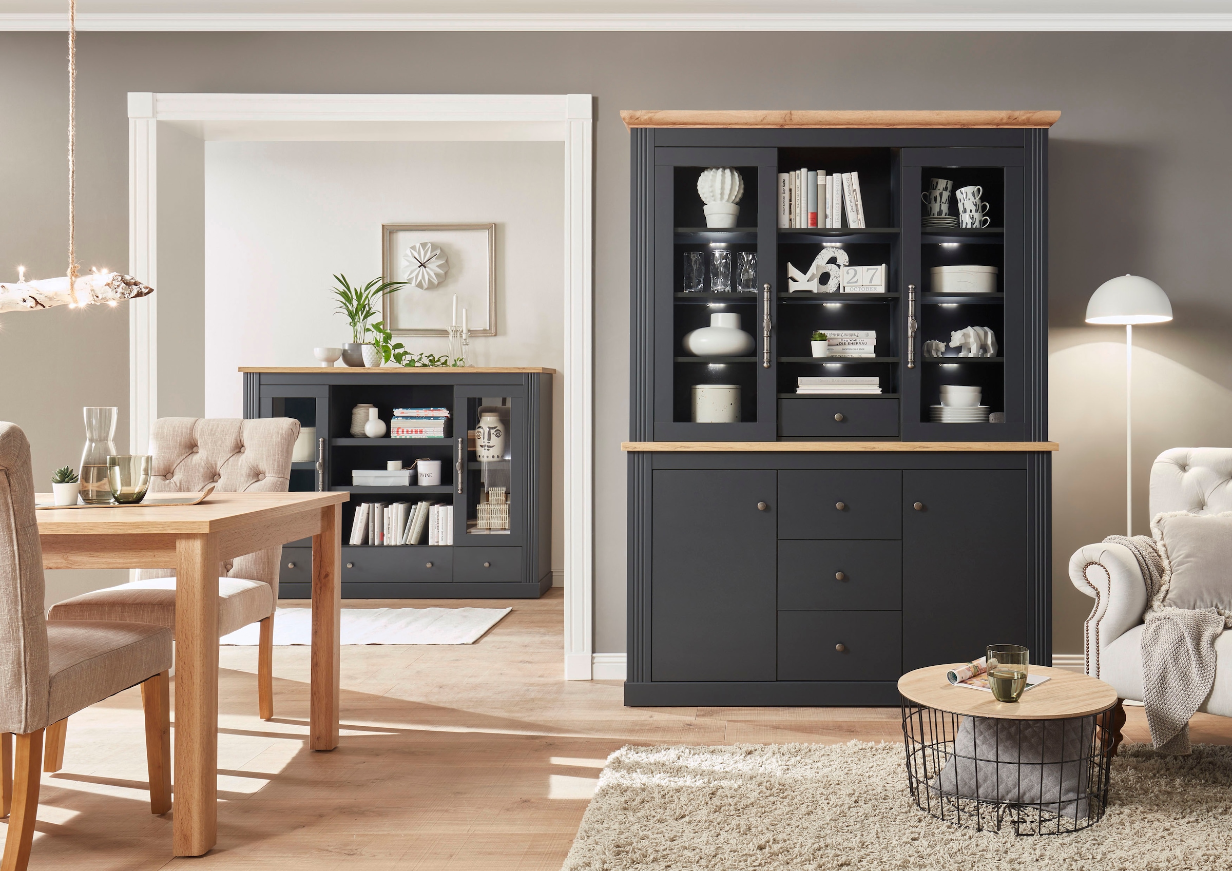 Home affaire Buffet »WESTMINSTER TOPSELLER!« Höhe ca. 205cm,  im angesagten Landhaus-Look
