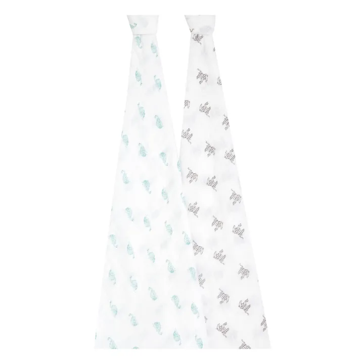 aden + anais Maxi-langes Animal Kingdom en coton bio- Pack de 2