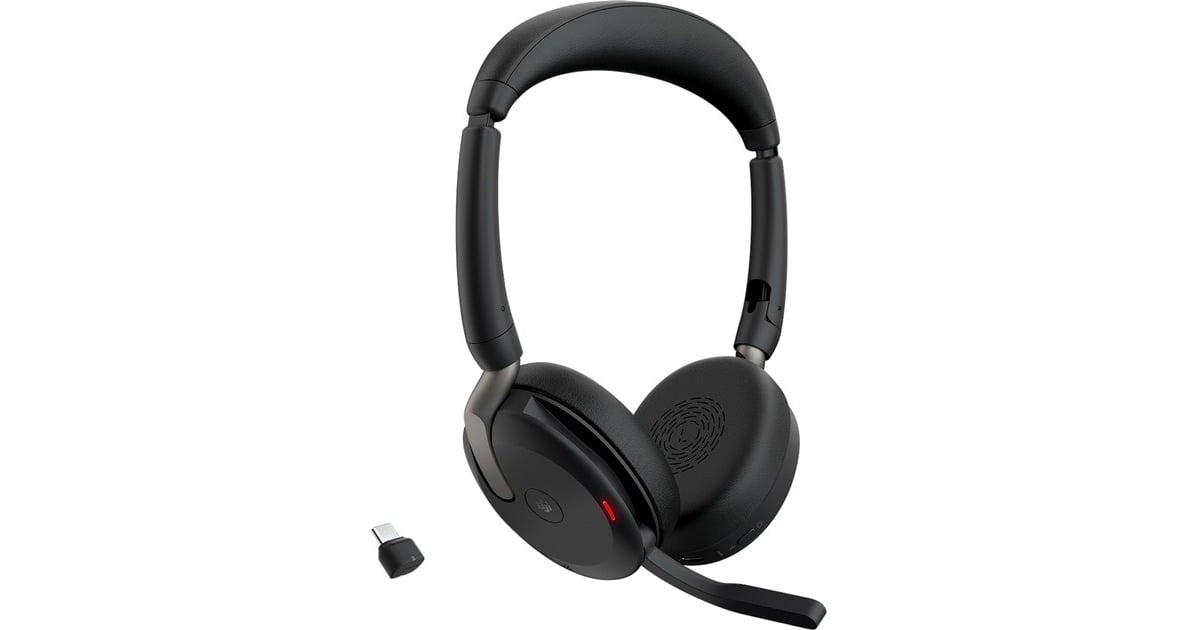 JabraJBR Evolve2 65 Flex Link380c MS Duo WLC on-ear headset  (Zwart)