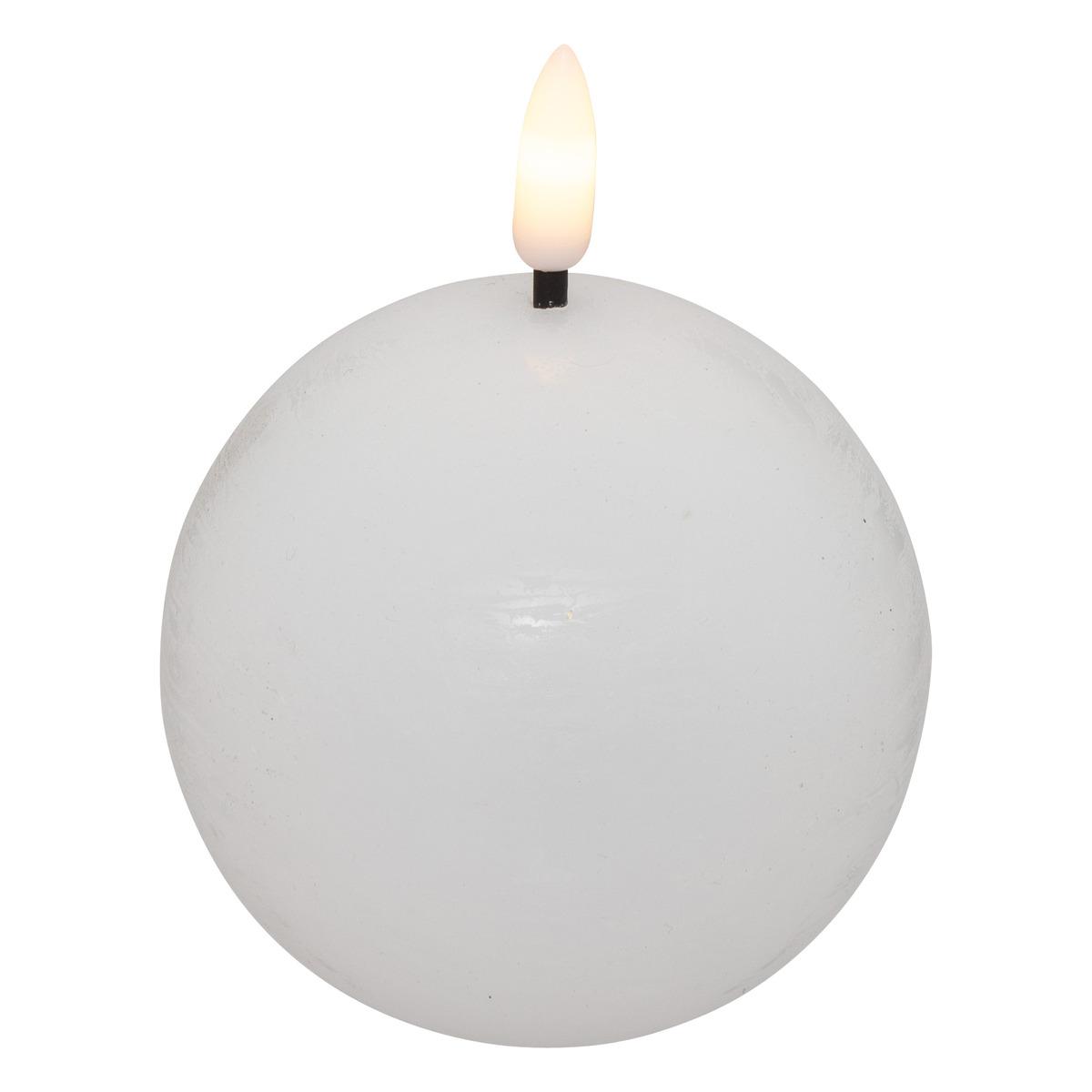 BOUGIE BOULE LED MOLIA BLANC D.8CM