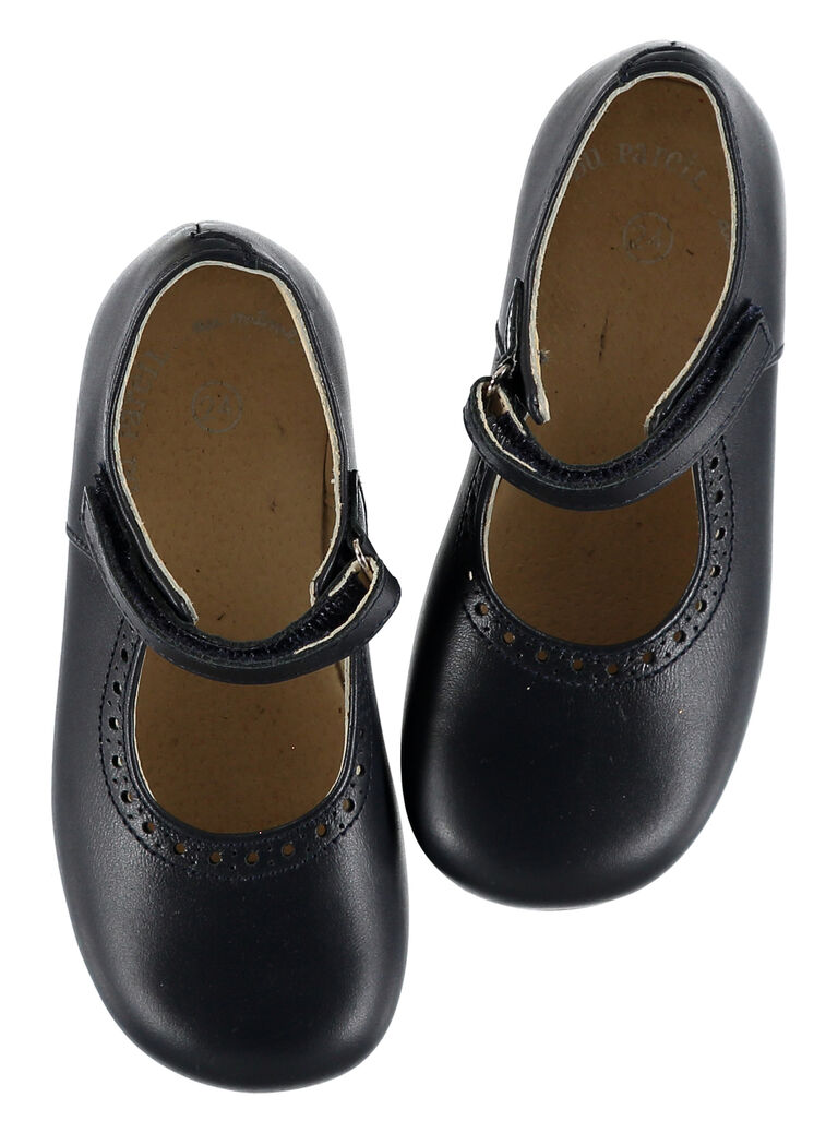 Babies cuir marine enfant fille