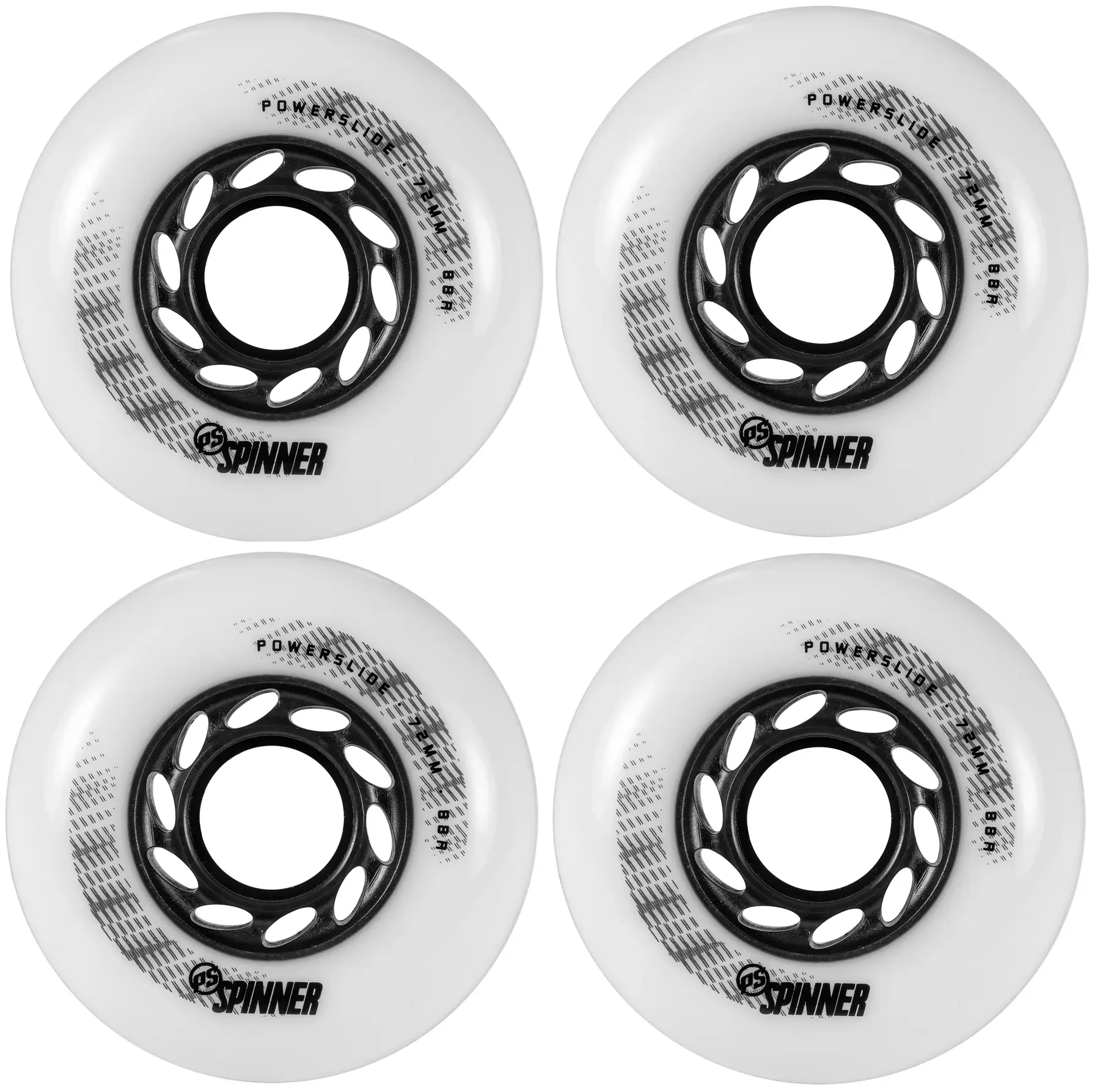 Powerslide Spinner Hvid Wheel 4-Pak - Hjul Freeskate | SkatePro