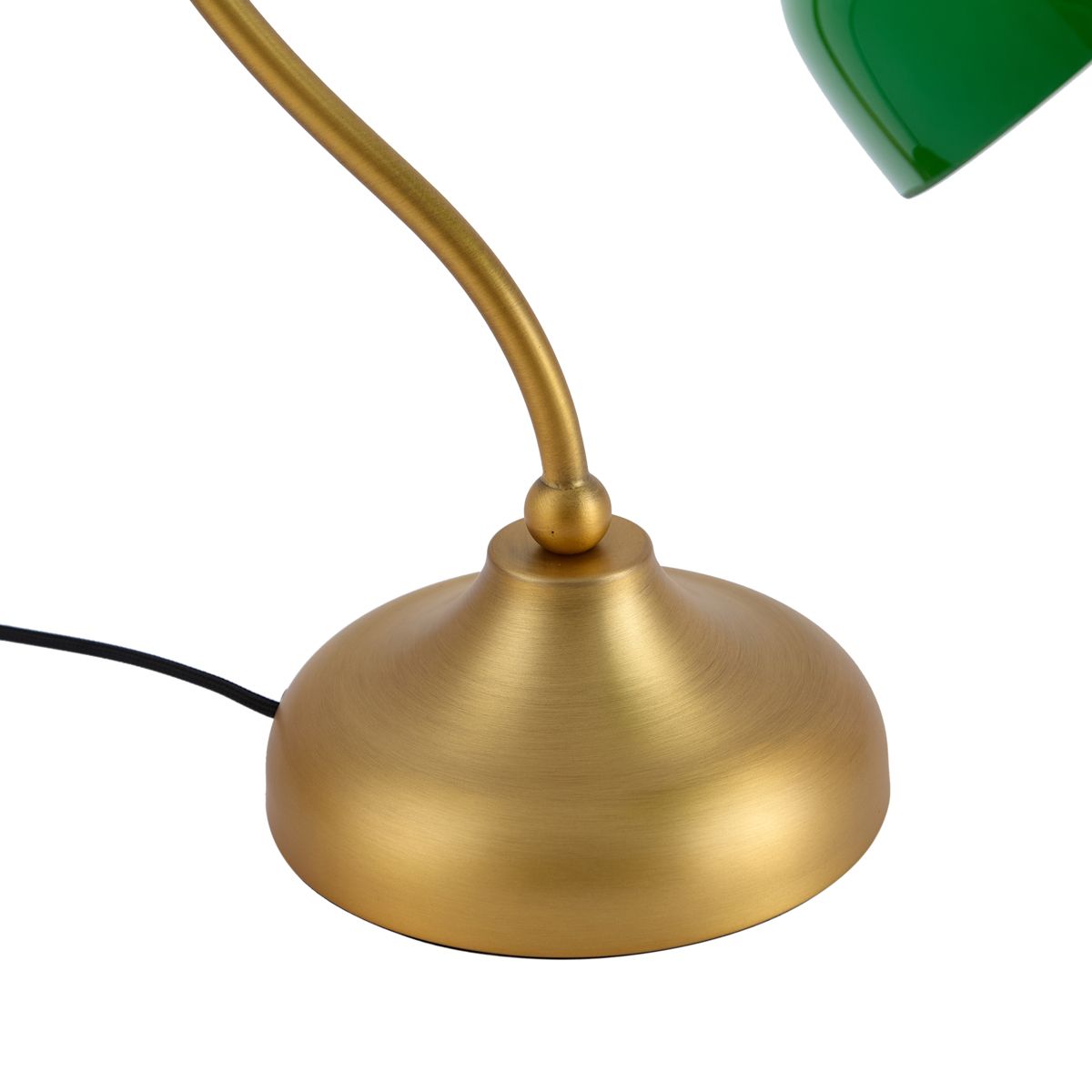 Klassieke tafellamp brons met groen opaal glas   - Clerk