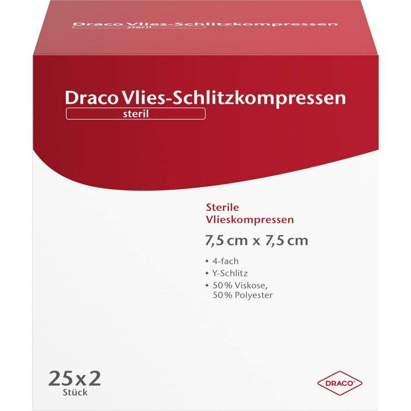 Draco Vlies-Schlitzkompressen 7,5 x 7,5 cm steril