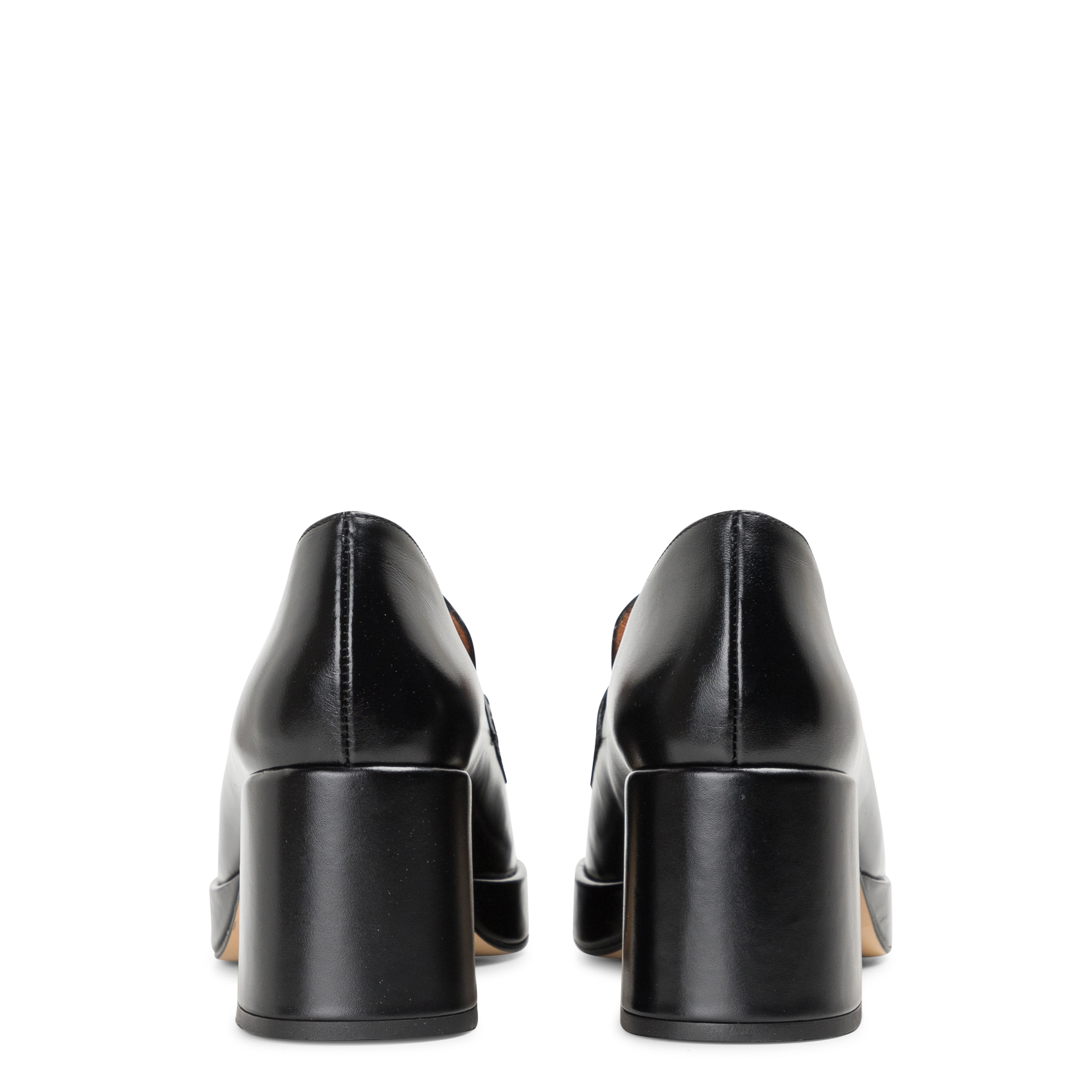 VOLTURA - Mocassins à talon en cuir | Noir
