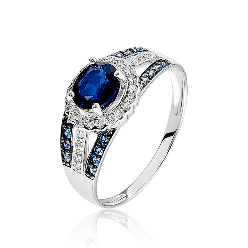 Bague Taliya Or Blanc Saphir Diamant