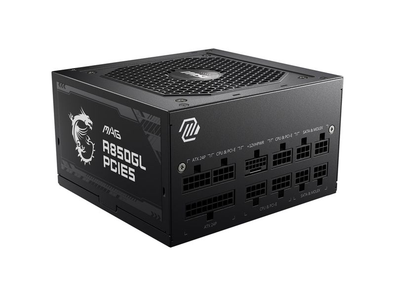 MSI Netzteil MAG A850GL PCIE5 850 W Schwarz Vollmodulares Netzteil mit 850 W Leistung