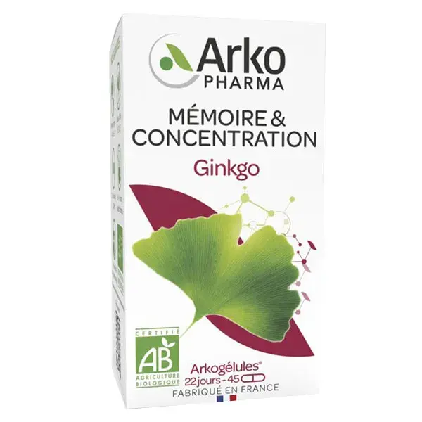 Arkopharma Arkogélules Ginkgo Orgânico 45 cápsulas
