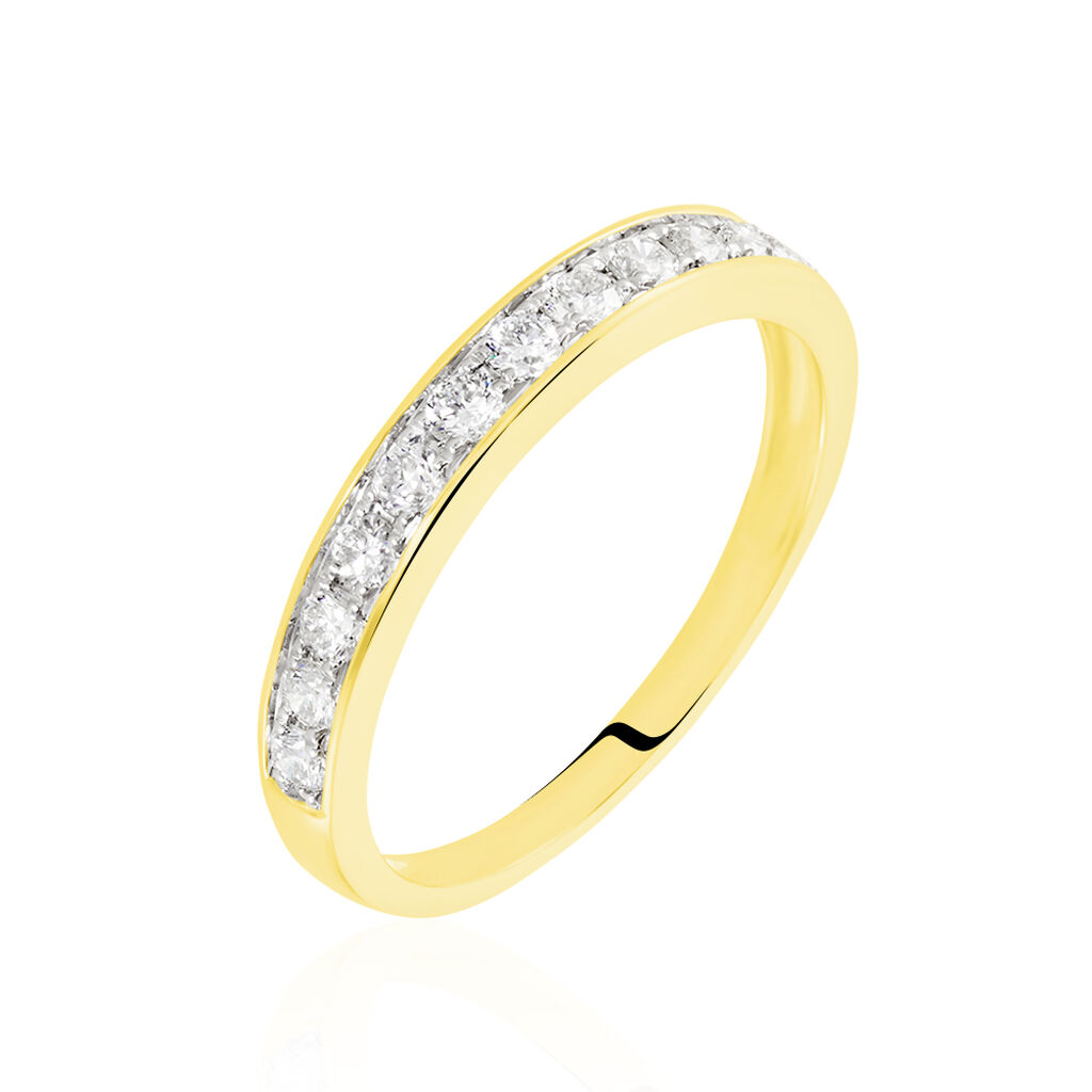 Demi-alliance Or  Jaune  Valentine Diamant Synthetique