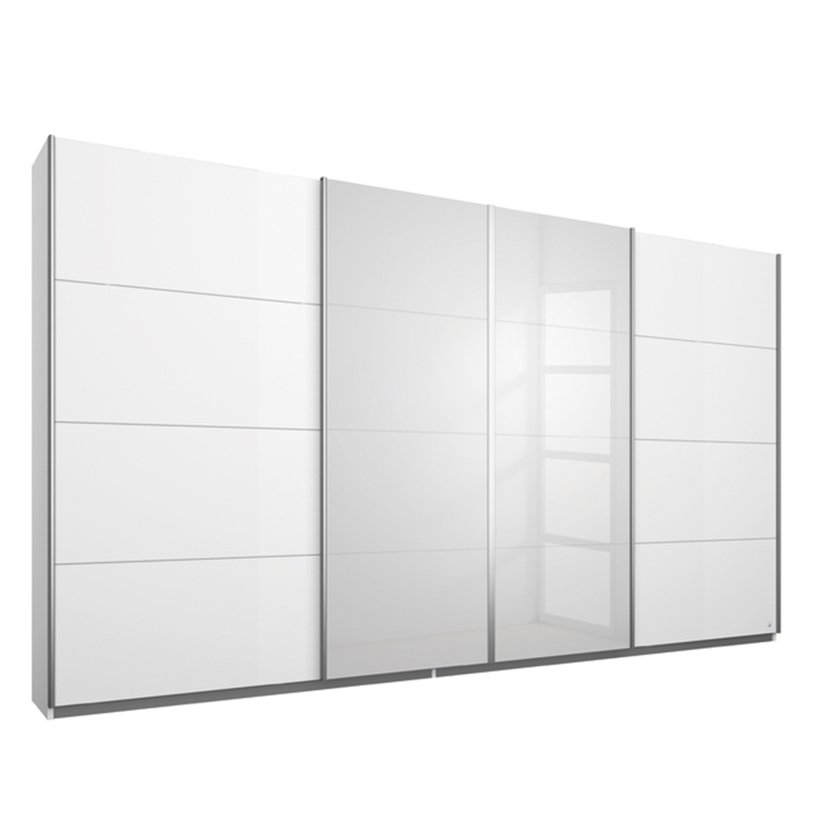 Schwebetürenschrank - Alpinweiß - 2 Spiegeltüren - 315x210 cm