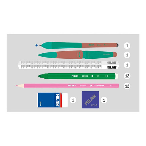 Milan Kit 4 Estuches Con Contenido Cobre Iii, Verde, 08872cp3gr