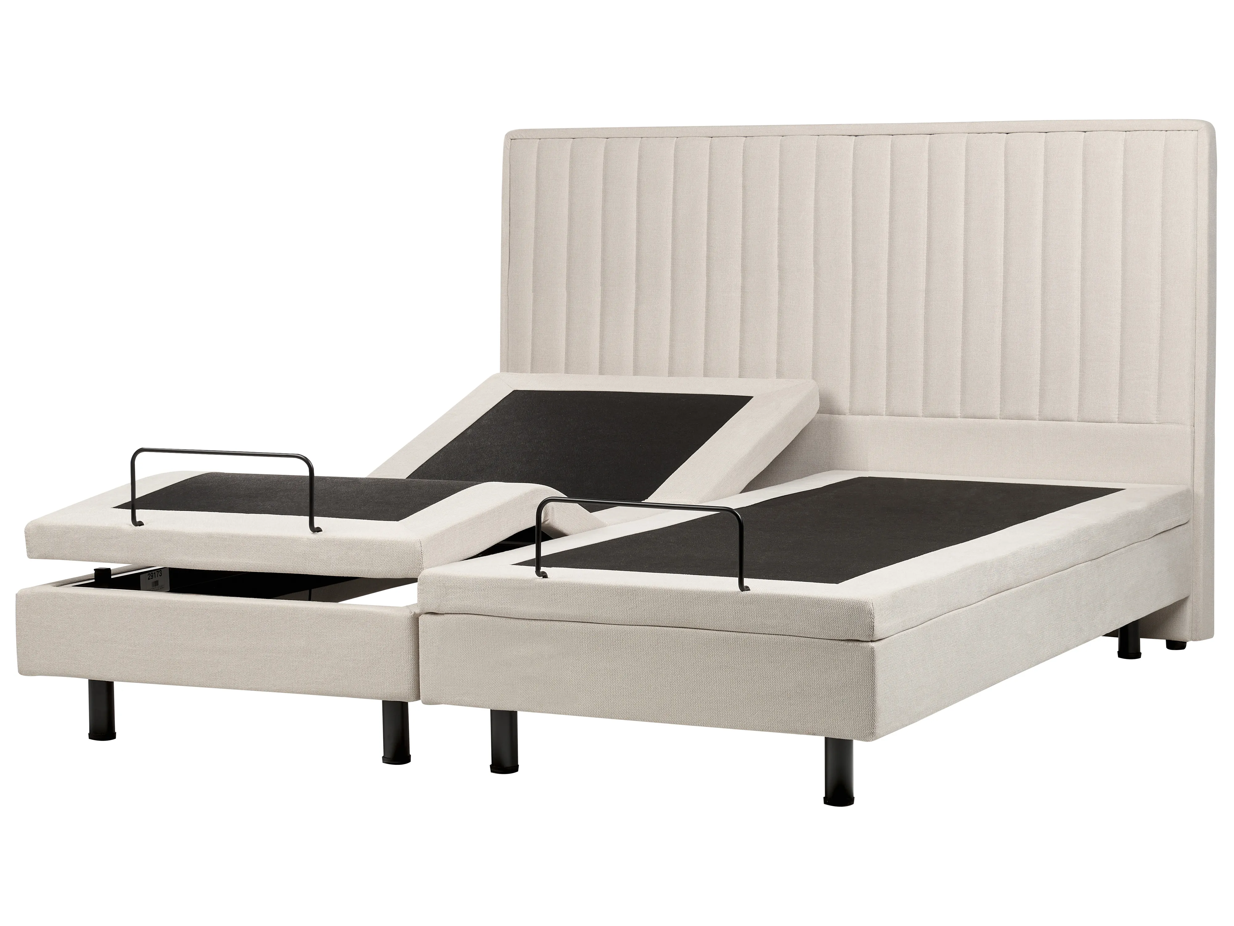 Verstelbaar bed Stof CASTELLAN 180 x 200 cm Lichtbeige