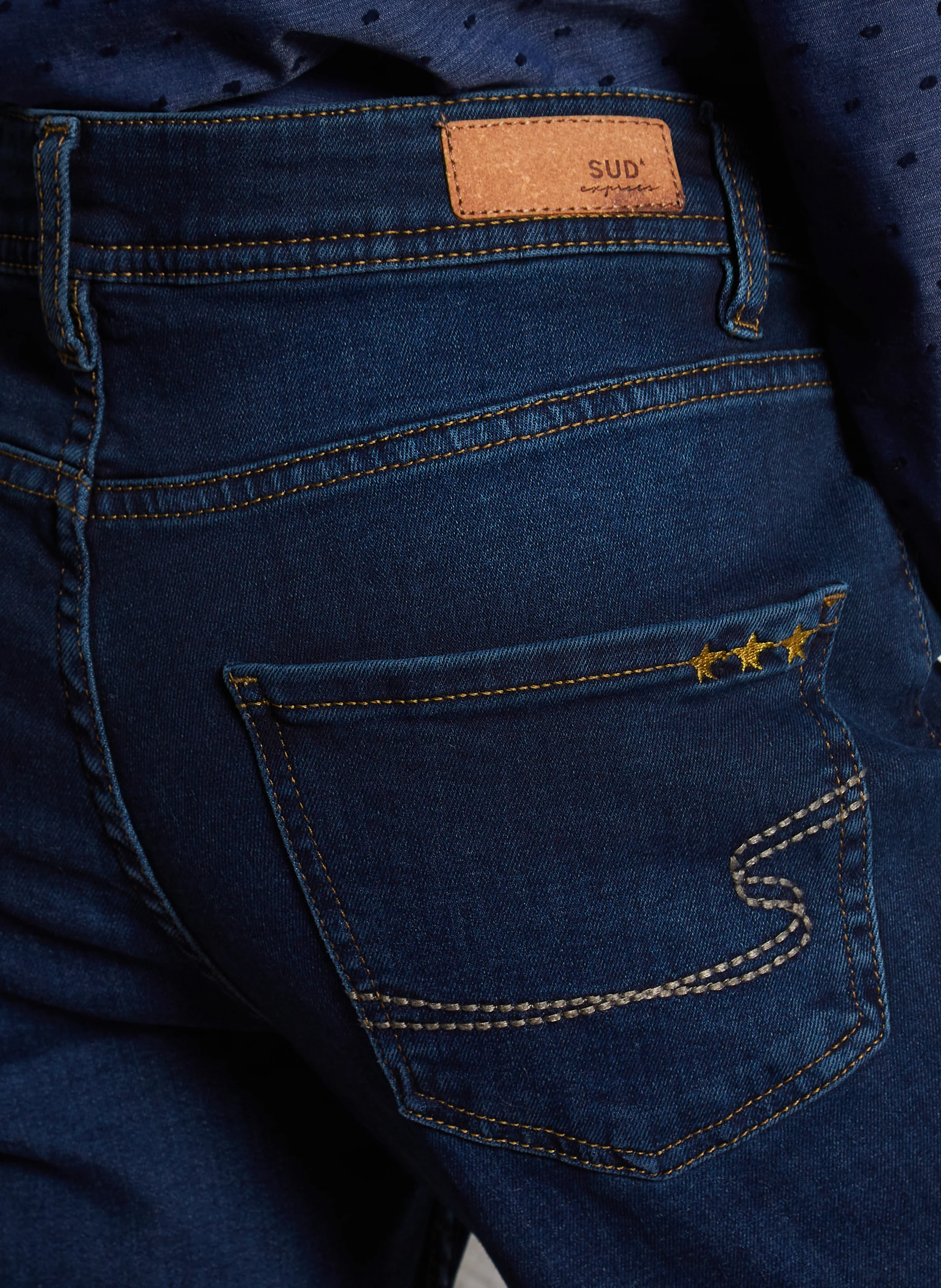 BEN - Jean boyfriend en coton mélangé | Bleu