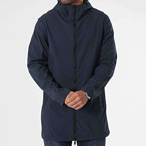 Veste Zippée Capuche Bleu Marine