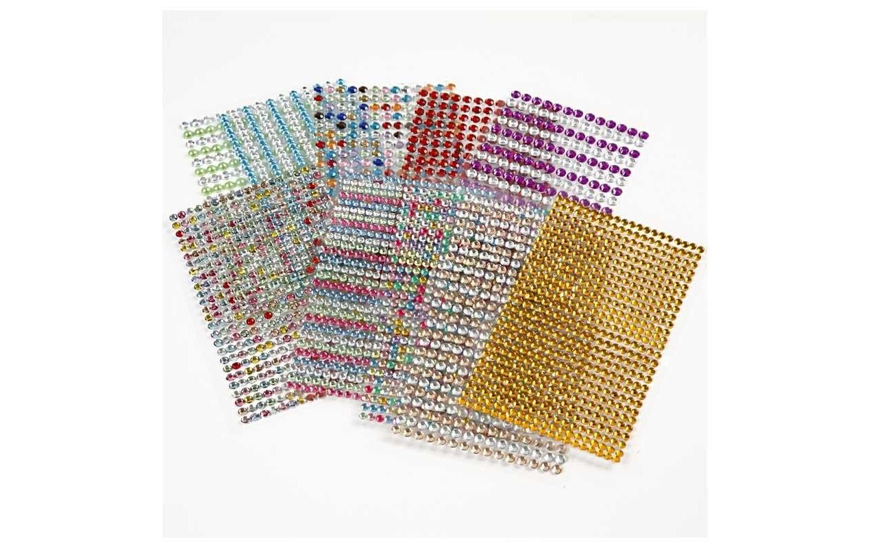 Schmucksteine Selbstklebend 10 Blatt, MehrfarbigStrasssteine
