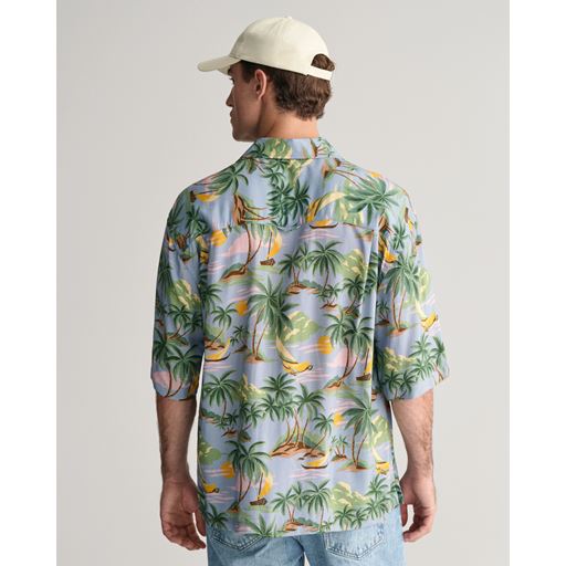 GANT Relaxed Fit Hawaiian Skjorte, Dove Blue, S