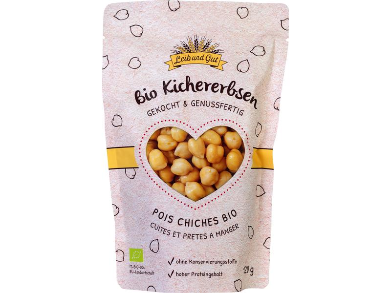Leib und Gut Bio Kichererbsen gekocht 120 g Genussfertige Kichererbsen aus Italien