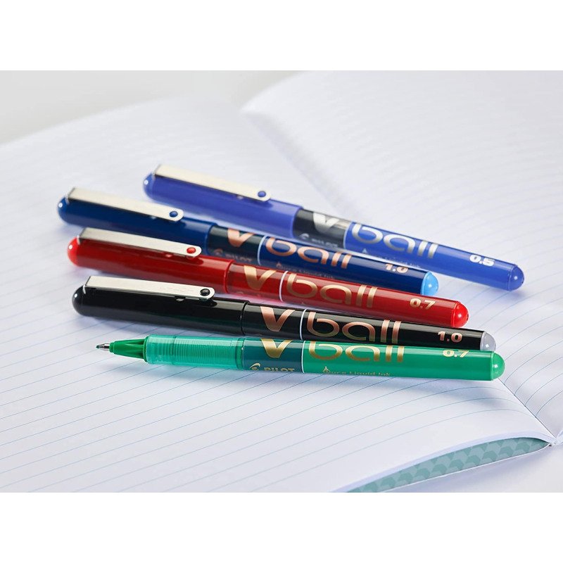 Stylo roller Pilot V-Ball à capuchon pointe 0,5 mm - écriture fine