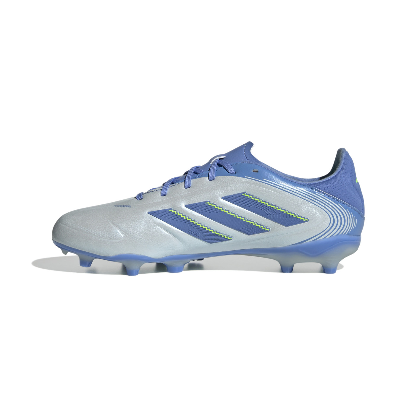 Adidas Copa Pure III League Gras / Kunstgras Voetbalschoenen (MG) Kids Blauw Grijs Neongeel