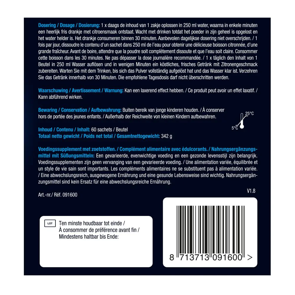 Magnesium Citraat Poeder 400 mg sachets