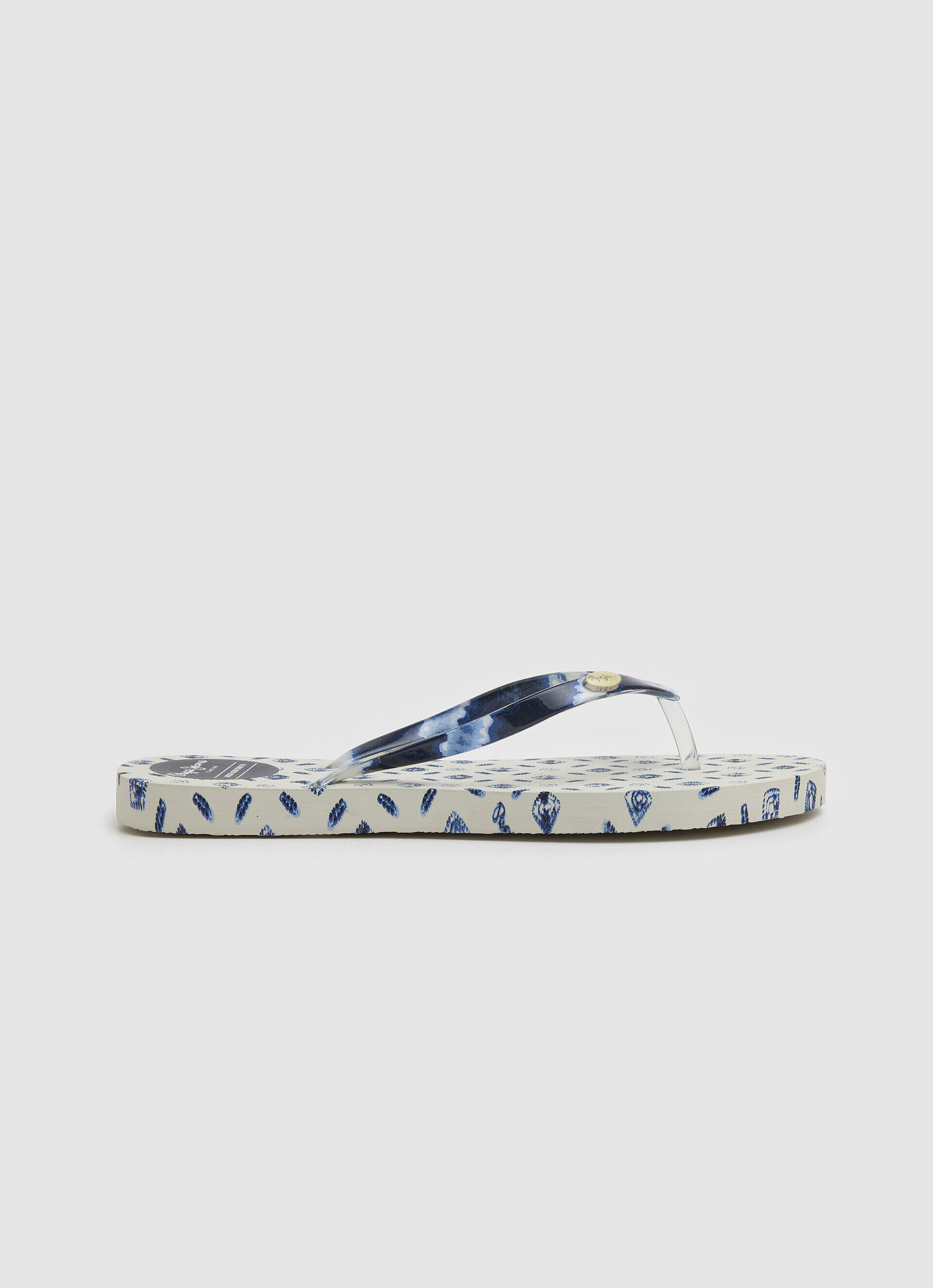 Chinelo de praia azul RAKE - mousse branco