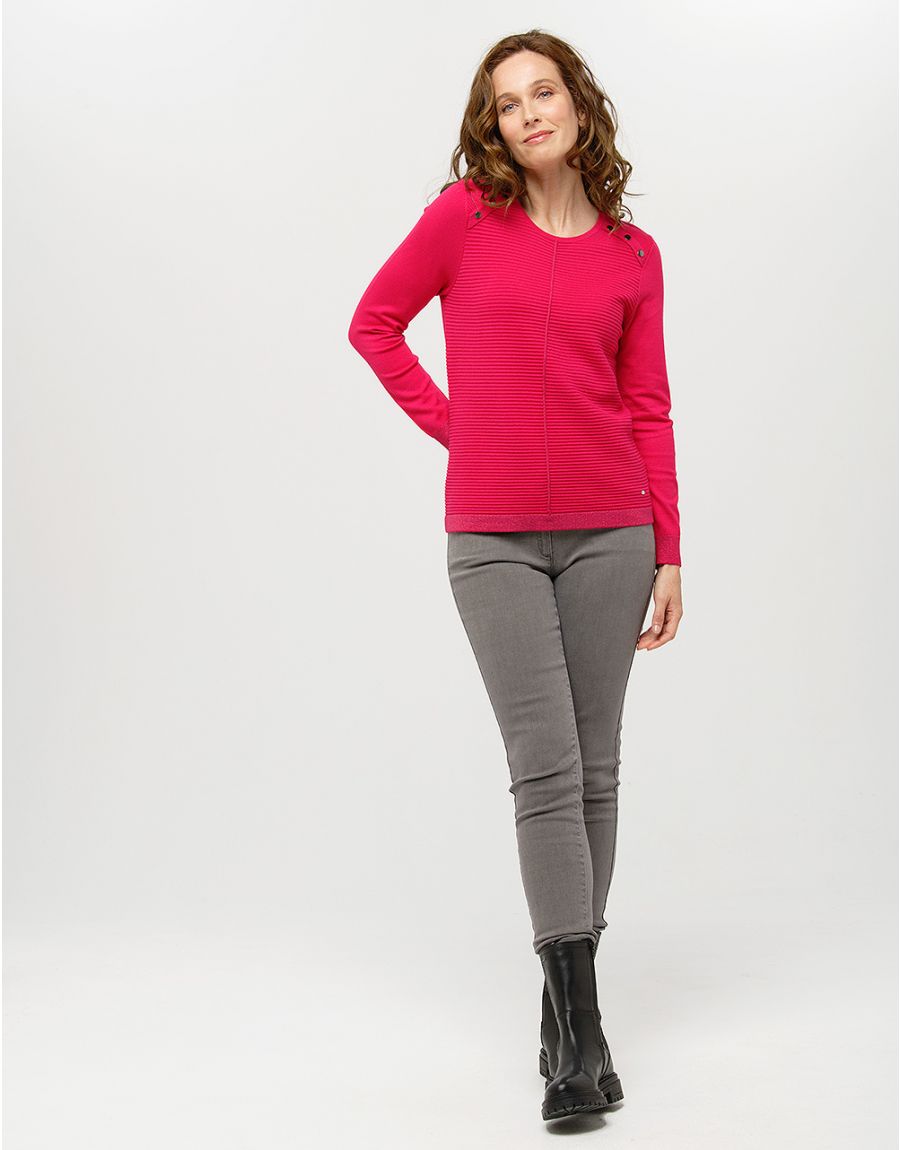 Pull rose rayures