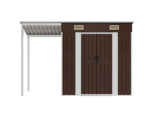 VIDAXL - Abri de jardin avec toit prolongé marron 277x110,5x181 cm ac...