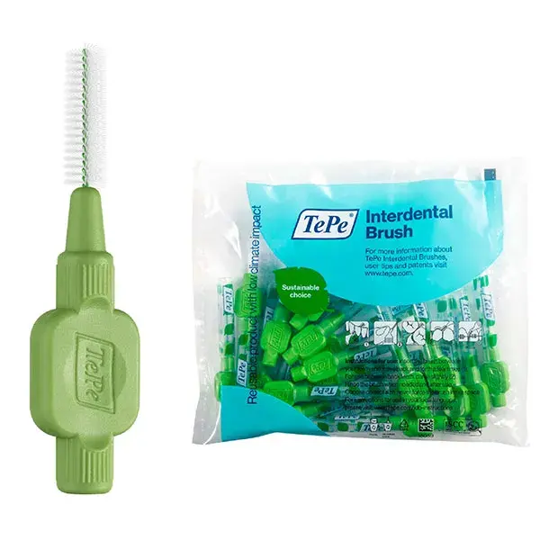 Escova interdental TePe Eco-Responsible ISO 5 / 0,8 mm, pacote com 20 unidades.
