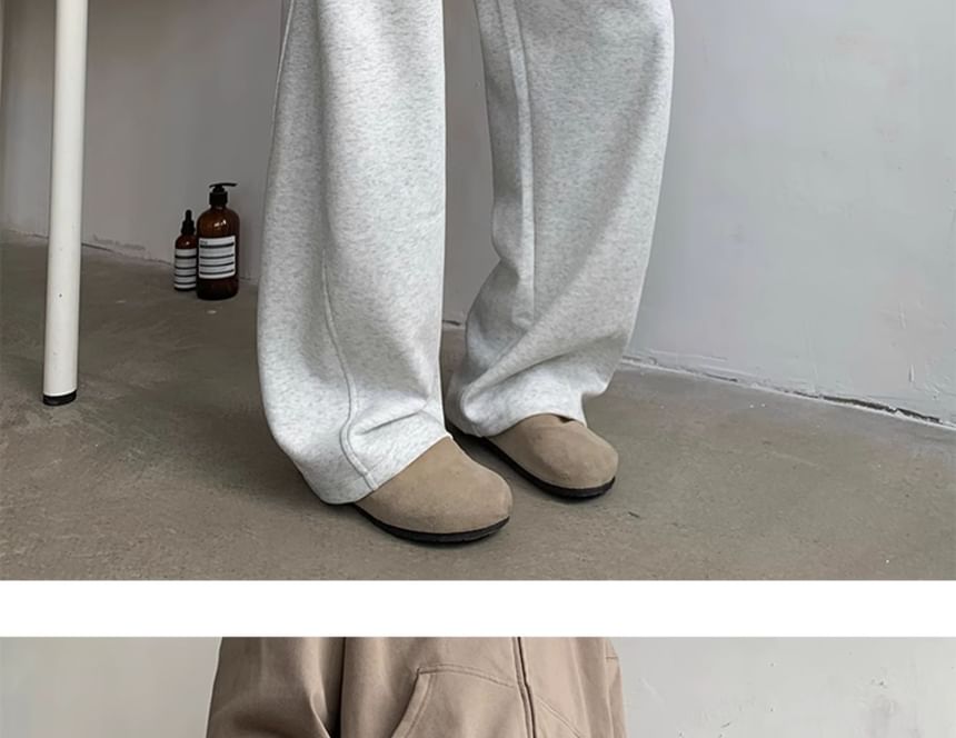 Whyessa - Effen joggingbroek met trekkoord in de taille en wijde pijpen