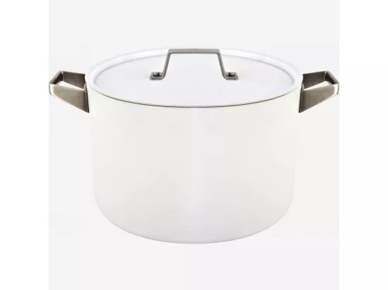 HABITAT - Marmite avec couvercle 26 cm en aluminium extérieur blanc et revêtement intérieur céramique - Denver II