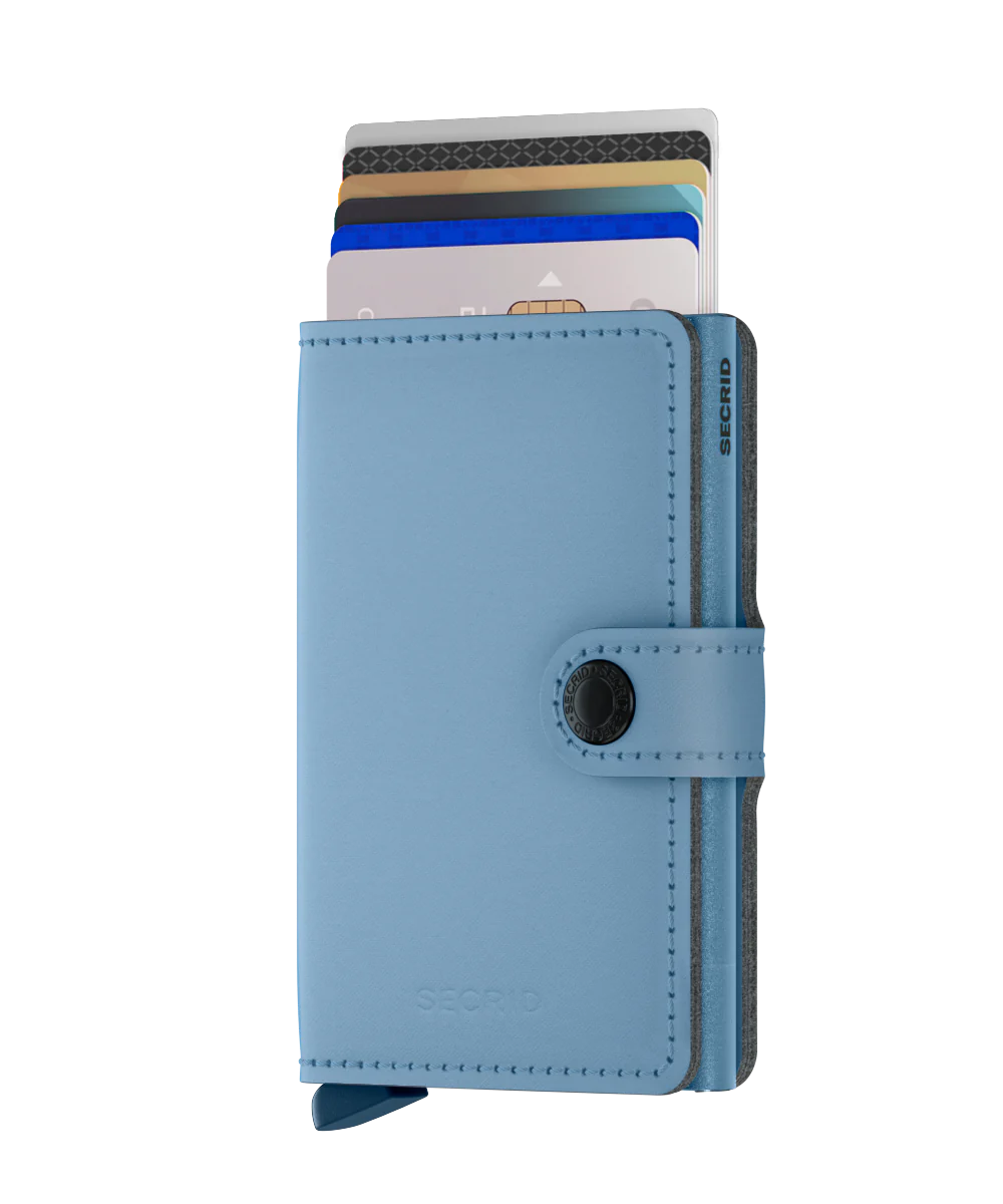 SECRID  Minipung med kortholder, 4-6 kort - Sky Blue
