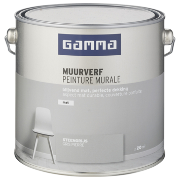 GAMMA muurverf steengrijs mat 2,5 liter