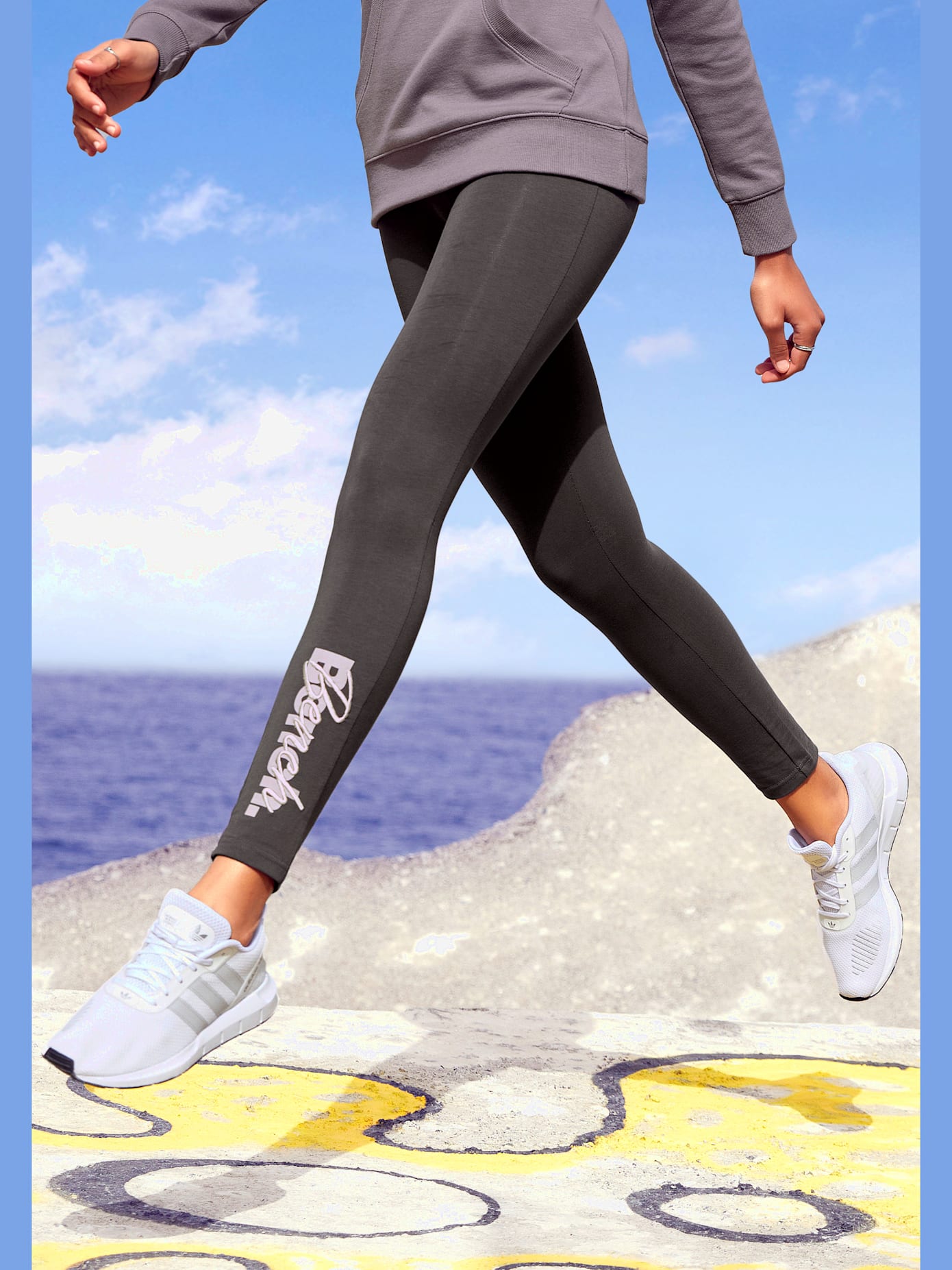 Legging caleçon avec imprimé et broderie